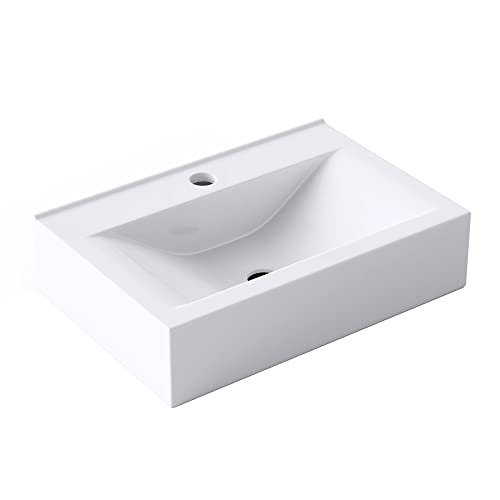 Mai & Mai® Lavabo da Appoggio 45X30.5X10.5cm, Lavabo Bagno Sospeso Lavandino Bagno in Ceramica Brüssel118C con Nano Rivestimenti