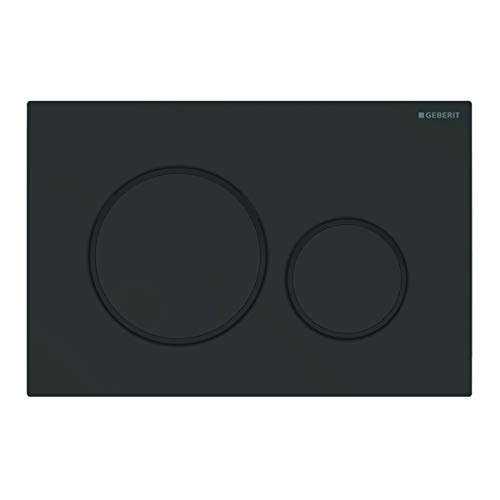 Geberit, Placca di comando Sigma20 115.882.16.1, per risciacquo a 2 quantità, colore nero opaco, nero 115882161