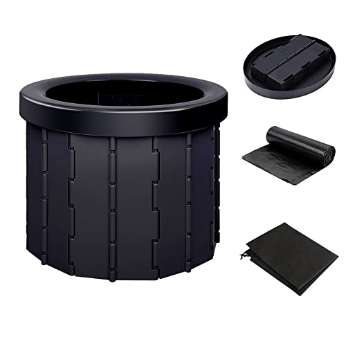 ZAYMDO Toilette Portatile, WC Portatile, Pieghevole Supporti 150kg Campeggio Toilet, Adulto Travel Mobile Toilet con 12 Sacchetto di Pulizia per Viaggi, Emergenza, Campeggio, Traffico, Pesca