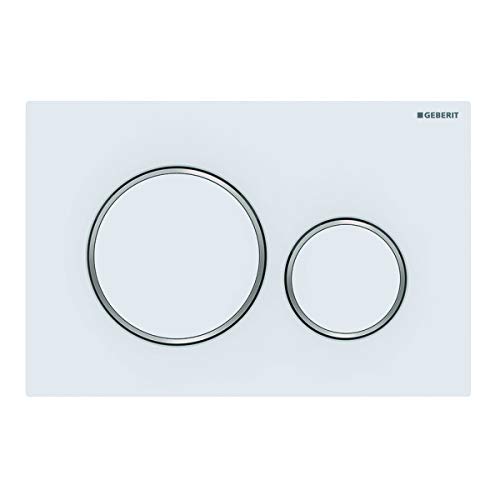 Geberit 115882JT1 Placca di Comando, Bianco Opaco/Cromo