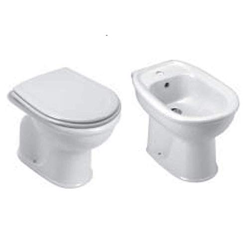 Sanitari Classici a terra Wc + bidet + sedile distanziati da parete