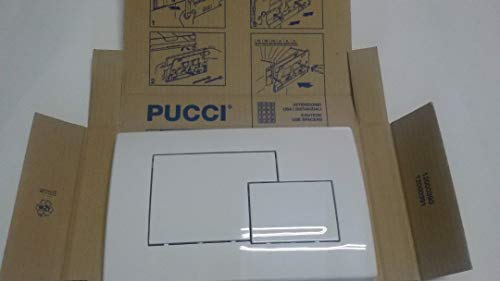 Placca Quadra (cm 28x18) Bianca a 2 Pulsanti per Cassetta Incasso Pucci Eco