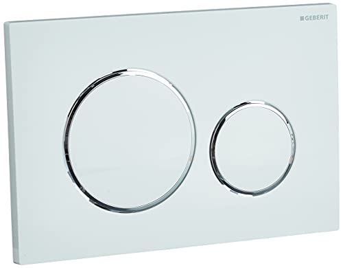 Geberit Sigma20 - Geberit Placca di Comando, per Risciacquo a Due Quantità, Bianco/Cromo Lucido, 24.6 x 16.4 x 1.5 cm