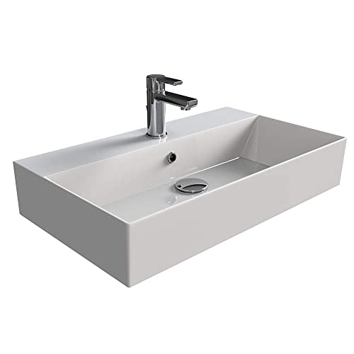 Aqua Bagno KS.70 Lavabo di design 70 x 42 cm, in ceramica, bianco