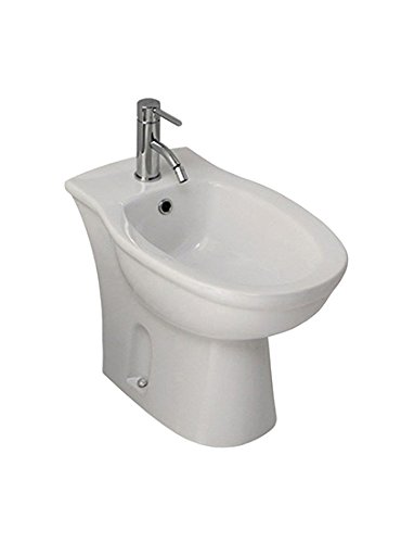 Sanitari bagno bidet monoforo a terra, Karla Rak, ceramica bianca