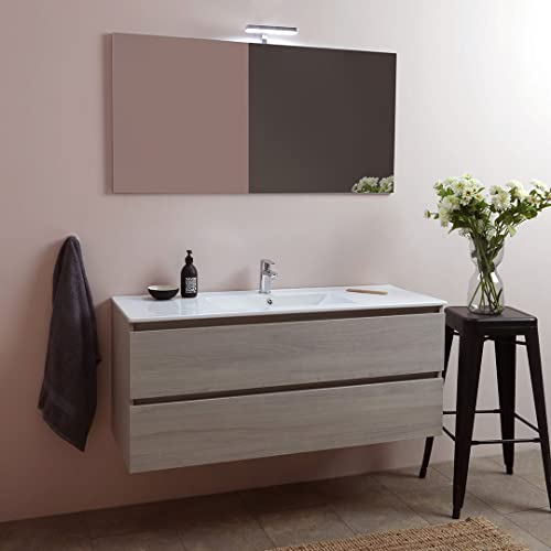 Kiamami Valentina MOBILE BAGNO SOSPESO CON LAVABO INTEGRATO E SPECCHIO 120 CM | BERLIN