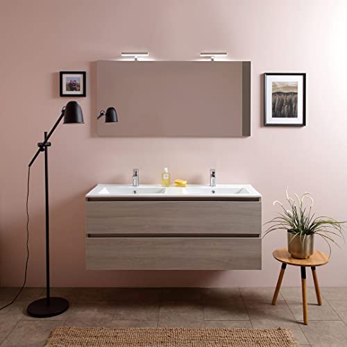 Kiamami Valentina MOBILE BAGNO 120 CM CON DUE CASSETTI E DOPPIO LAVABO | BERLIN