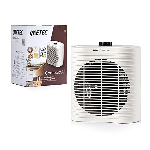 Imetec Compact Air, Termoventilatore piccolo e potente, Stufetta Elettrica, 2000 W, maniglia integrata, temperatura regolabile, funzione antigelo, dispositivo di protezione dai surriscaldamenti