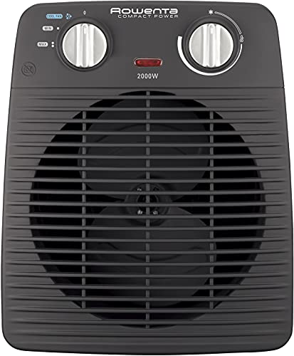 Rowenta SO2210 Compact Power Termoventilatore Potente e Compatto, Riscalda e Raffredda Gli Ambienti, Ottimo per Qualsiasi Stagione, 2000 W, 220 V, Nero