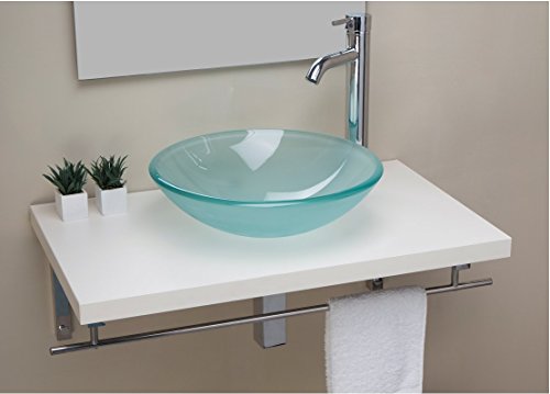 LAVABO/SOPRAPIANO/LAVANDINO BAGNO D'APPOGGIO IN VETRO SATINATO FORMA TONDA