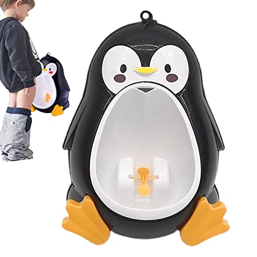 Elinrat Orinatoio vasino - Potty Boys orinatoio in Piedi per Bambino | Supporto per pipì per addestramento WC a Forma di Pinguino Montato a Parete per Bambini