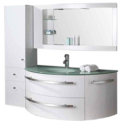 GRAFICA MA.RO SRL Mobile ARREDO Bagno ARREDOBAGNO 120 CM SOSPESO RUBINETTERIA LAVABO Ambassador Bianco Laccato, Rubinett. e Lavabo Inclusi