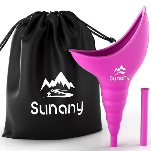 Sunany Orinatoio Portatile Donna,Orinatoio Femminile Imbuto in Silicone per Donne in Piedi Fino a Pipì,Riutilizzabile urinatoio Donna,Adatto per All'aperto, attività, Campeggio, Viaggio(Fucsia)