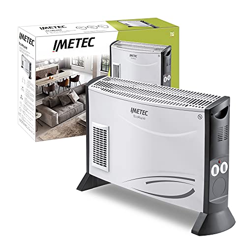 Imetec Eco Rapid, Stufa Elettrica 2000 W, Tecnologia a Basso Consumo Energetico, Termoconvettore 4 Temperature, Termostato Ambiente, Silenzioso