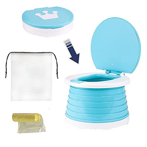 NETT Toilette Pieghevole per Bambini,Vasino Da Viaggio,Sedia da Toilette Pieghevole,Sedile Vasino Portatile,Vasino da Viaggio Indoor Outdoor per Addestramento del Bambino con Borsa da Viaggio (verde)