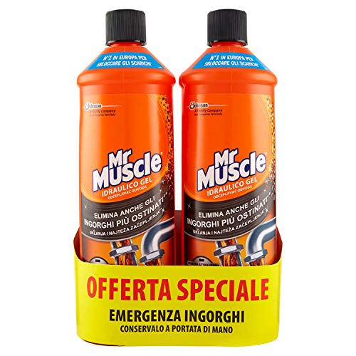 Mr Muscle Idraulico Gel, 3 in 1 - Pacco da 2 x 1000 ml