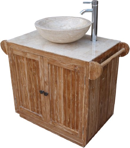 Guru-Shop Lavabo, Lavabo, Marmo Bianco Antico - Modello 1, Marrone, 80x96x52 cm, Lavabi, Lavabi Vasche da Bagno